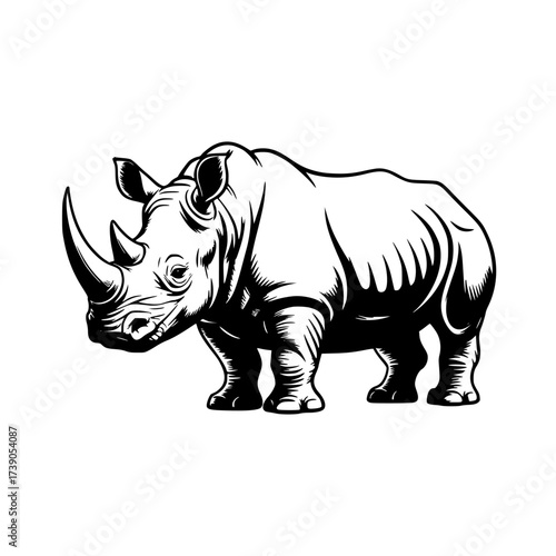 Vector art of rhinoceros illustration