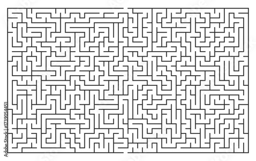 Maze Puzzle Rectangle Design Vector