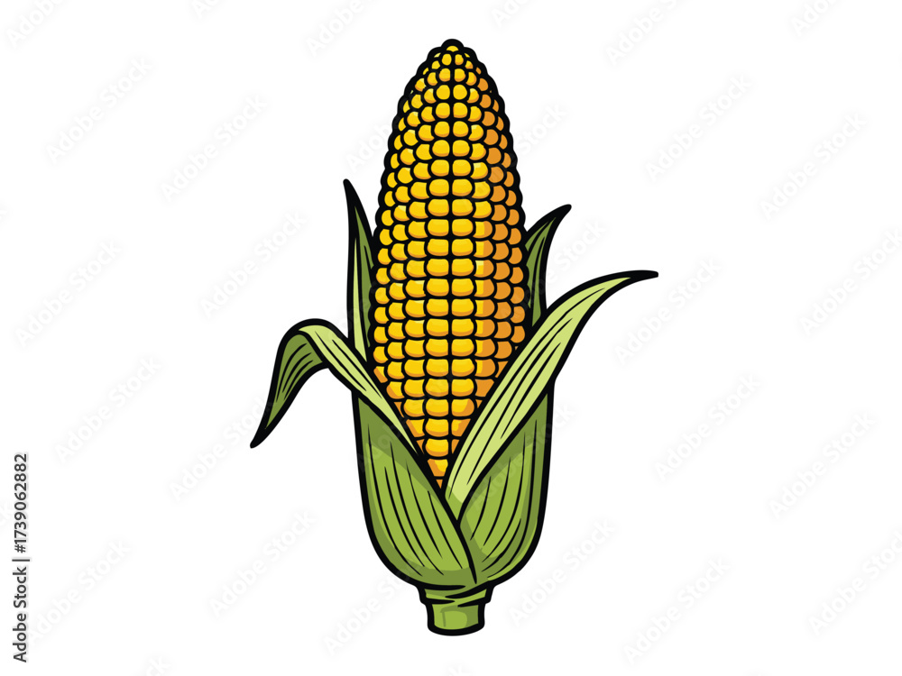 Obraz premium vector illustration of corn with a white background