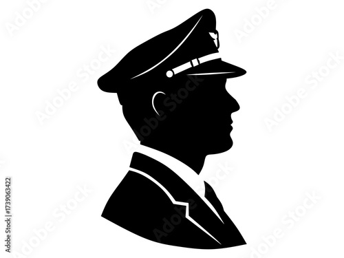 silhouette of an airplane pilot seen from the side

