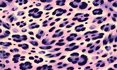 Purple leopard print vector with modern animal camouflage appearance perfect for chic fashion fabrics, wallpaper decor, textile prints, and modern design.