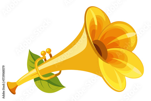 Golden trumpet tropical bloom