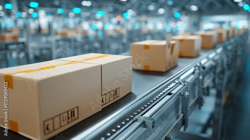Conveyor package shipping automation logistics warehouse box packaging manufacturing decline of manual packing shows modern