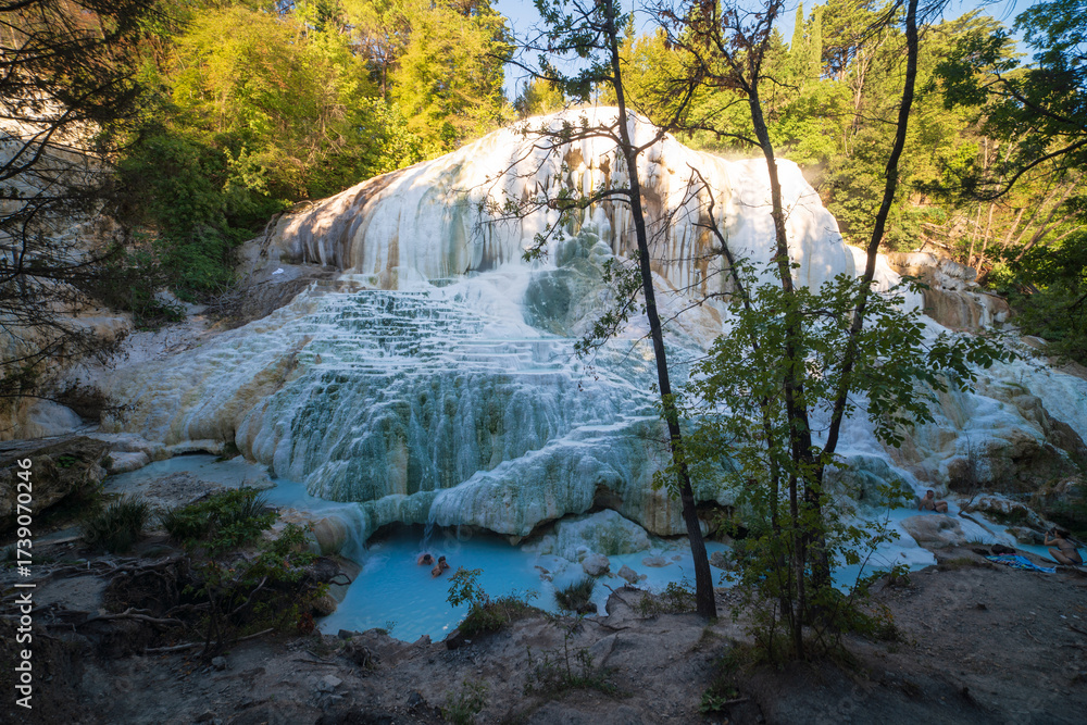 Fototapeta premium Hot springs at Bagni San Filippo, town in the province of Siena, Italy 