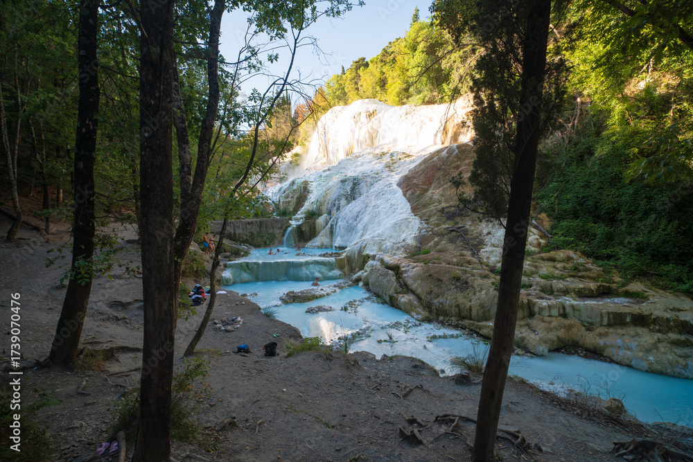 Fototapeta premium Hot springs at Bagni San Filippo, town in the province of Siena, Italy