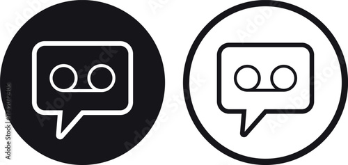 Voice message icon set in two styles . Voice mail icon . Vector illustration