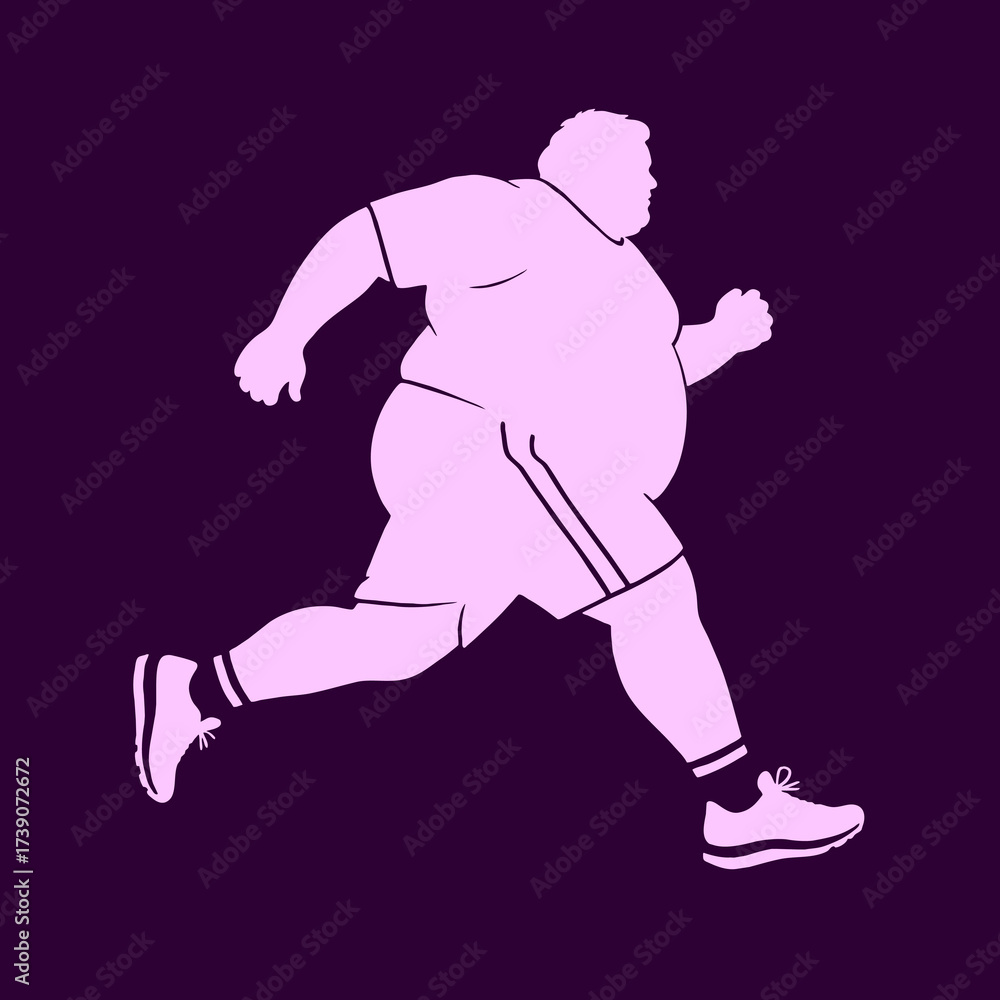 Fototapeta premium Overweight Run, Fat, Running, Sport