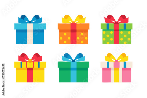 Set of colorful gift boxes
