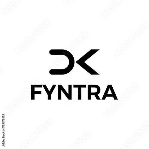 Logo design for Fyntra with a stylized DK symbol