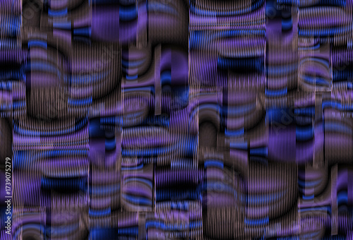 Vector striped abstract striped seamless texture with moire optical illusion with trendy dark violet. For mobile apps, wall art, wallpaper, wall panel, fabric, poster, interior decor. 