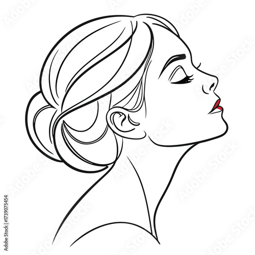 Elegant woman profile illustration