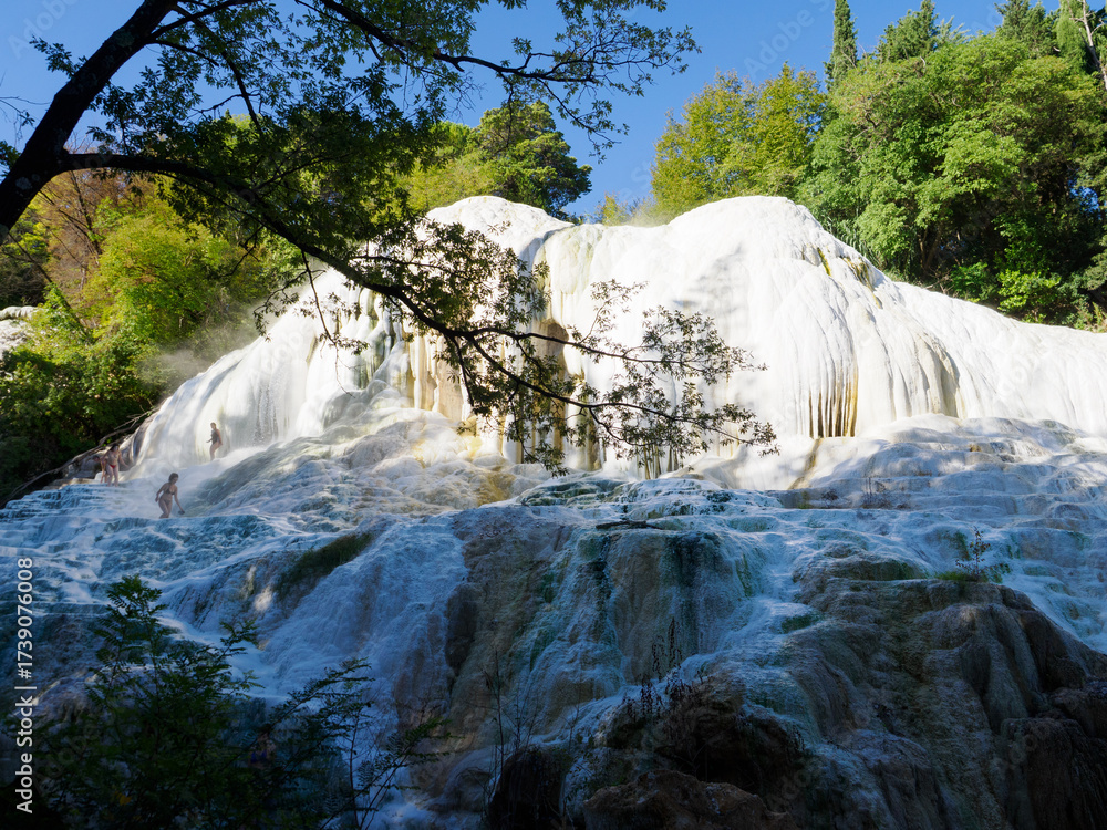 Naklejka premium Hot springs at Bagni San Filippo, town in the province of Siena, Italy