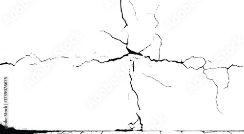 Surface cracks and fissures in ground. Vector grunge cracked texture style with cracked texture. eps10