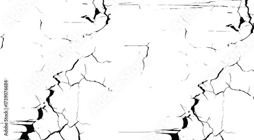 Surface cracks and fissures in ground. Vector grunge cracked texture style with cracked texture. eps10