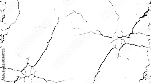 Cracked wall. Damage surface crack and fissure in ground, concrete. Vector eps10