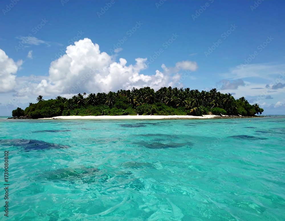 Fototapeta premium Tropical island paradise with turquoise water (1)