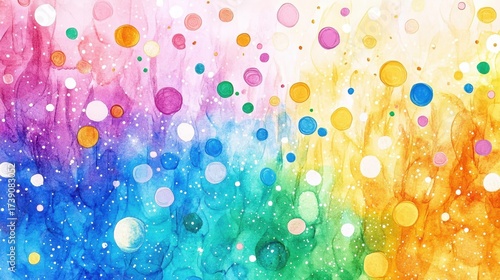 Abstract watercolor colorful gradient artistic pattern. Colorful rainbow background with playful pattern. Vibrant and lively background, artistic design, modern decoration, creative and festive