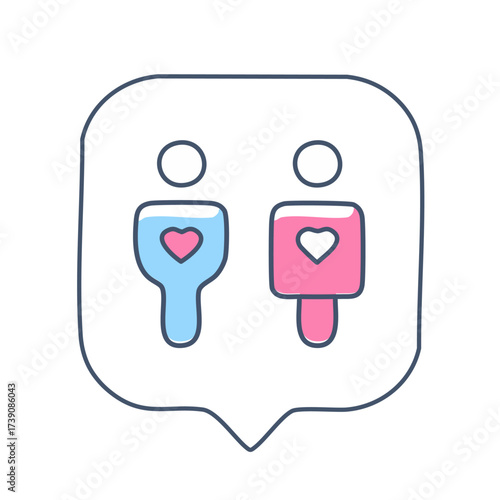 Man woman love Date app icon vector