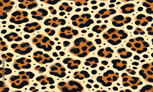 Leopard Fur Camouflage Background. Leopard Skin Texture Pattern Vector. Seamless Animal Wildlife Skin Pattern, bold print for web, print and textile.