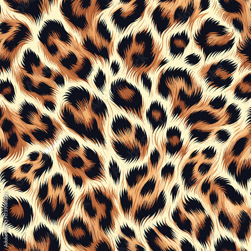 Leopard Fur Camouflage Background. Leopard Skin Texture Pattern Vector. Seamless Animal Wildlife Skin Pattern, luxury style for digital and print use.