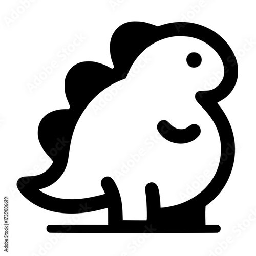 Cute dino logo silhouette