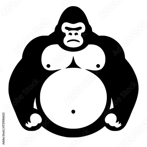 Cute gorilla logo silhouette