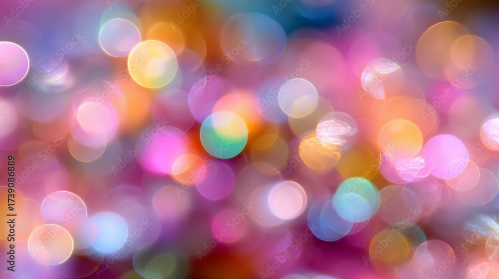 Fototapeta premium Colorful blurred lights create a vibrant background for festive celebrations and events