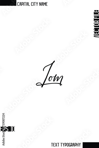 Lom   -Capital City Name Cursive Calligraphy Decorative Text Design Vector Element