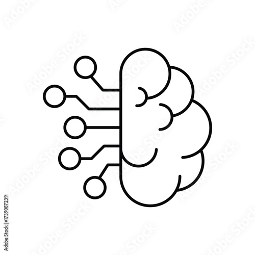 Machine Learning Black Line Icon