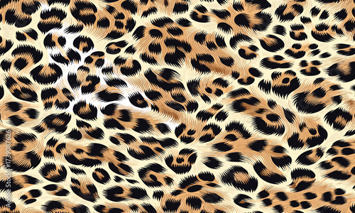 Leopard Fur Camouflage Background. Leopard Skin Texture Pattern Vector. Seamless Animal Wildlife Skin Pattern, bold statement for fashion and textile.