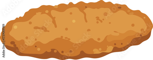 A single golden-brown breaded chicken tender isolated on a white background.