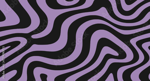 Abstract horizontal background with colorful waves. Trendy vector illustration in style retro 60s, 70s.