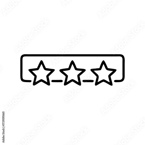 Rating bar with three stars outline icon design concept  