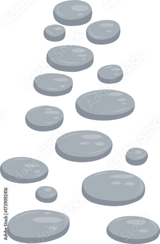 Grey Stepping Stones Path Vector Illustration on White Background for Progress or Zen Concepts