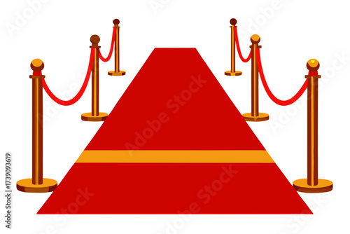 red carpet on white background