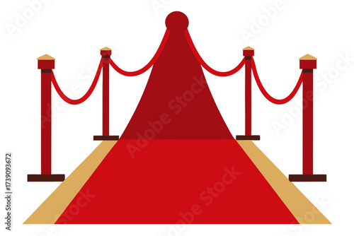 red carpet on white