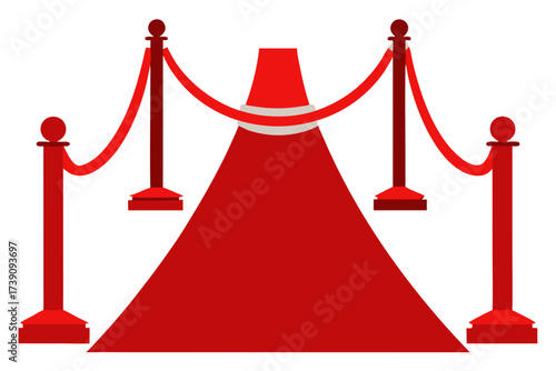 red carpet on white background