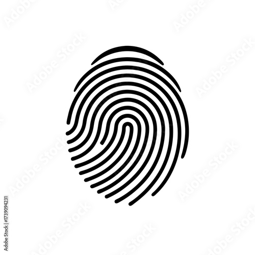 Black fingerprint on a white background art on transparent background silhouette