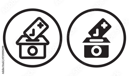 Referendum icon black flat pictogram. For graphic and web design. Referendum icon. Vector Illustration. Isolated vector Illustration.  element illustration. outline and flat symbol design