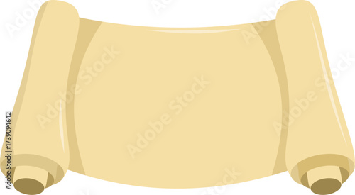 Antique Scroll: Blank Papyrus Roll Unfurled