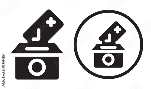 Referendum icon black flat pictogram. For graphic and web design. Referendum icon. Vector Illustration. Isolated vector Illustration.  element illustration. outline and flat symbol design