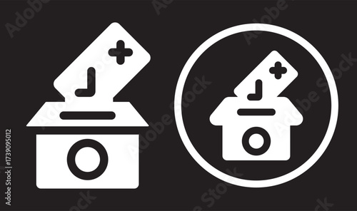 Referendum icon black flat pictogram. For graphic and web design. Referendum icon. Vector Illustration. Isolated vector Illustration.  element illustration. outline and flat symbol design