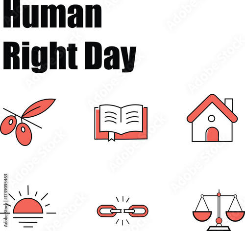 human rights day icon bundle 