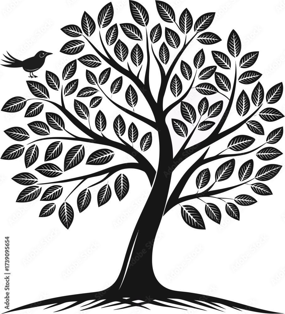 Obraz premium vector tree silhouette
