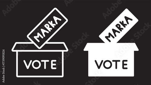 Referendum icon black flat pictogram. For graphic and web design. Referendum icon. Vector Illustration. Isolated vector Illustration.  element illustration. outline and flat symbol design