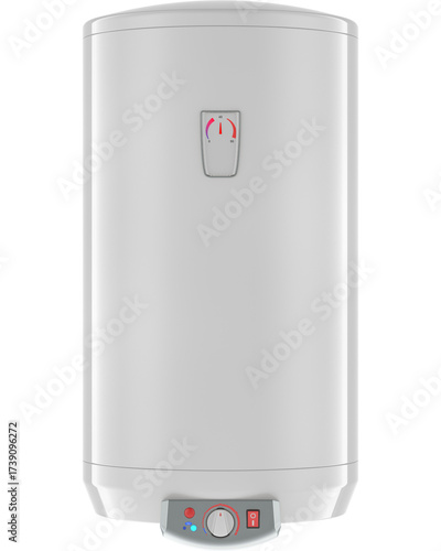 Electric water heater or boiler, transparent background