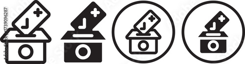 Referendum icon black flat pictogram. For graphic and web design. Referendum icon. Vector Illustration. Isolated vector Illustration.  element illustration. outline and flat symbol design