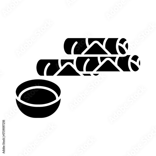 spring rolls glyph icon