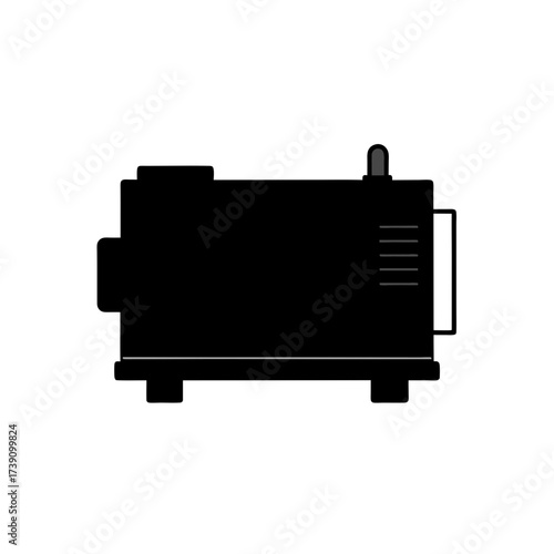 Illustration of a black generator object on transparent background silhouette