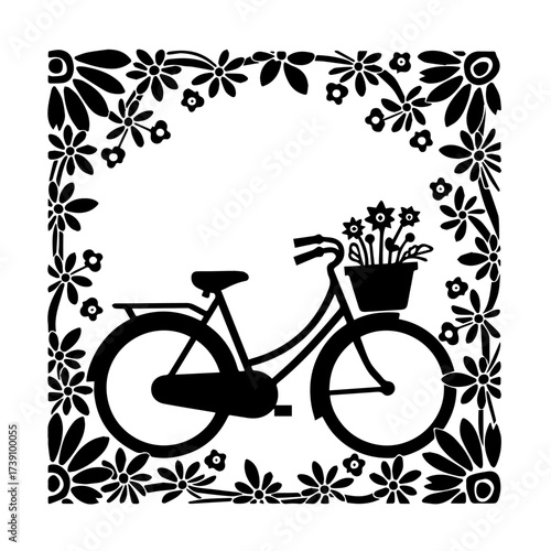 vintage bicycle vector illustration, bicycle, bike, sport, silhouette, illustration, cycling, vector, cycle, wheel, ride, cyclist, biker, race, black, woman, pedal, cartoon, people, mountain, bicyclin